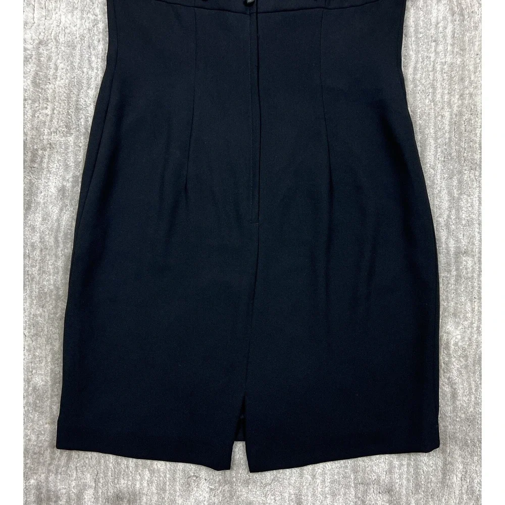 Donna Morgan Dress Womens 6P Black Sheath Short Sleeve Beaded Soutache Vintage‎